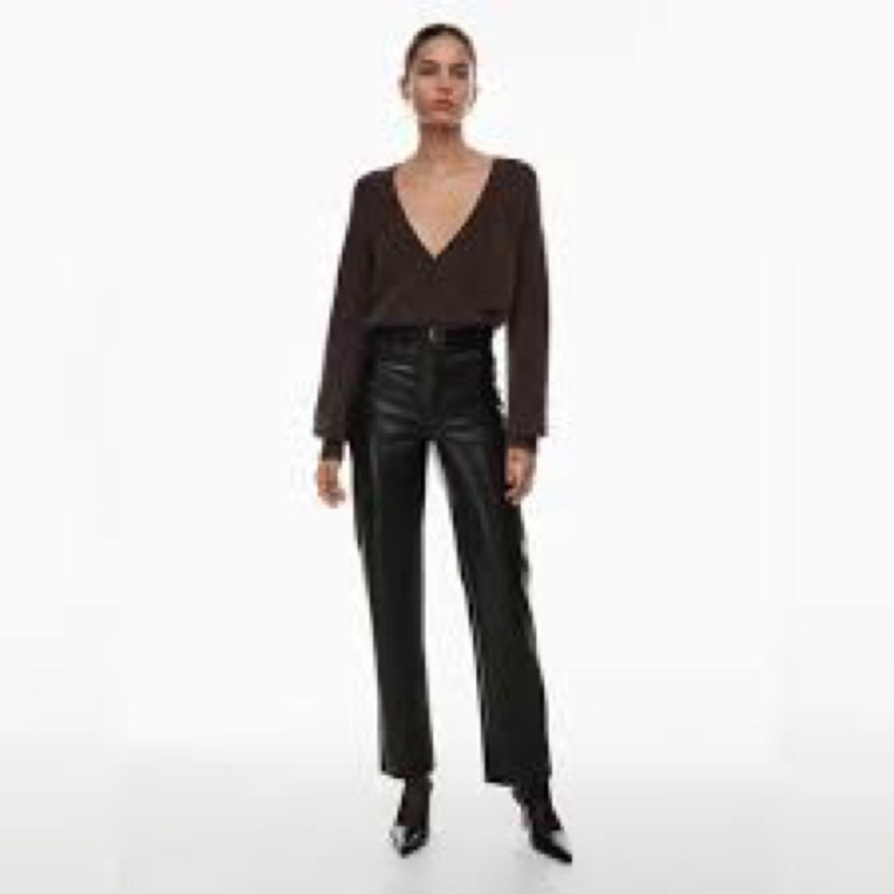 Wilfred Aritzia 2 Melina Black Vegan Leather Pants